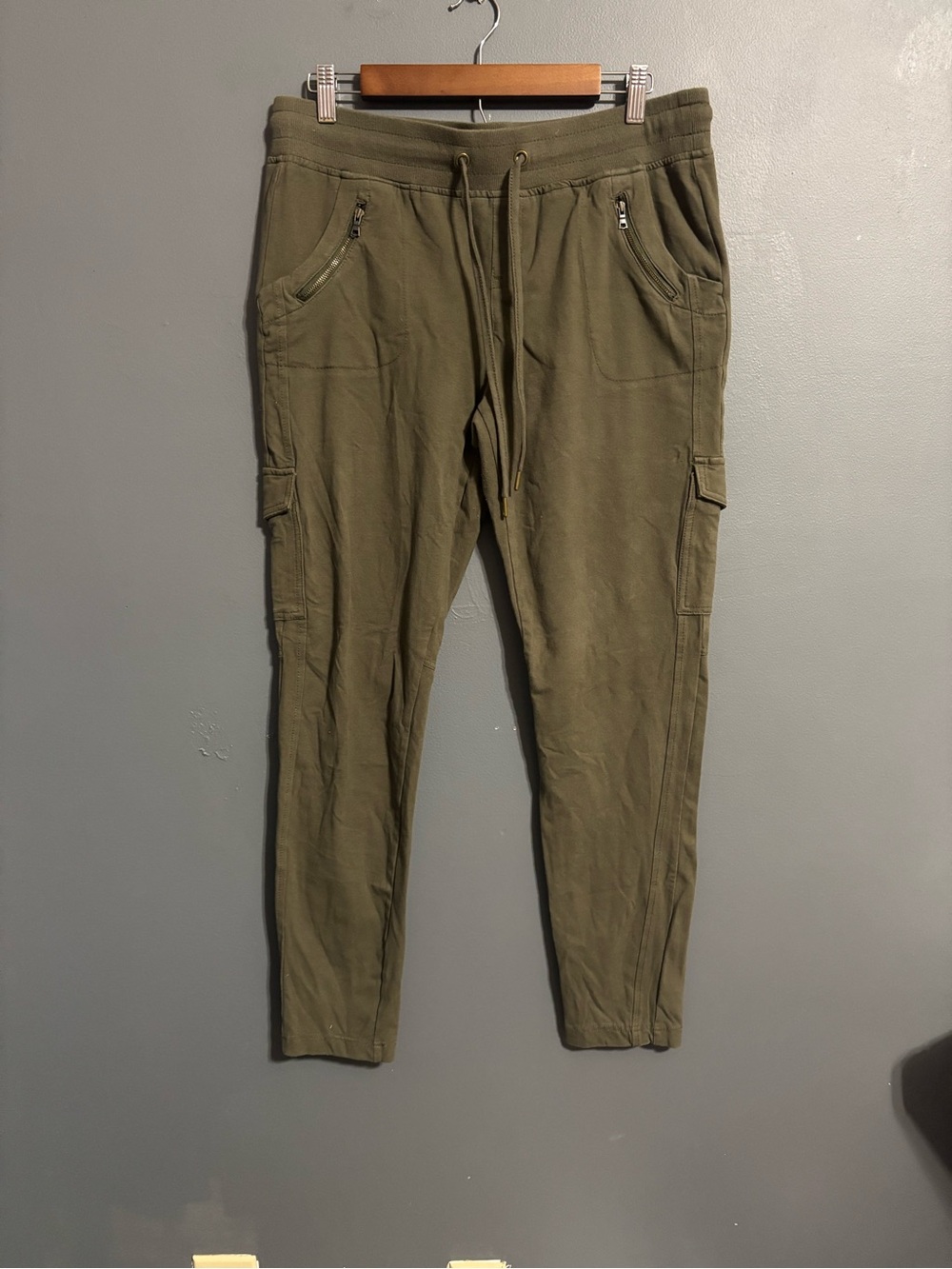 Natural Reflections dark Green Cargo Pants Drawstring Stretch women’s large